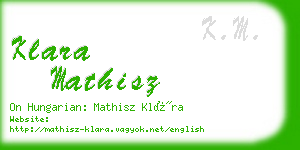 klara mathisz business card